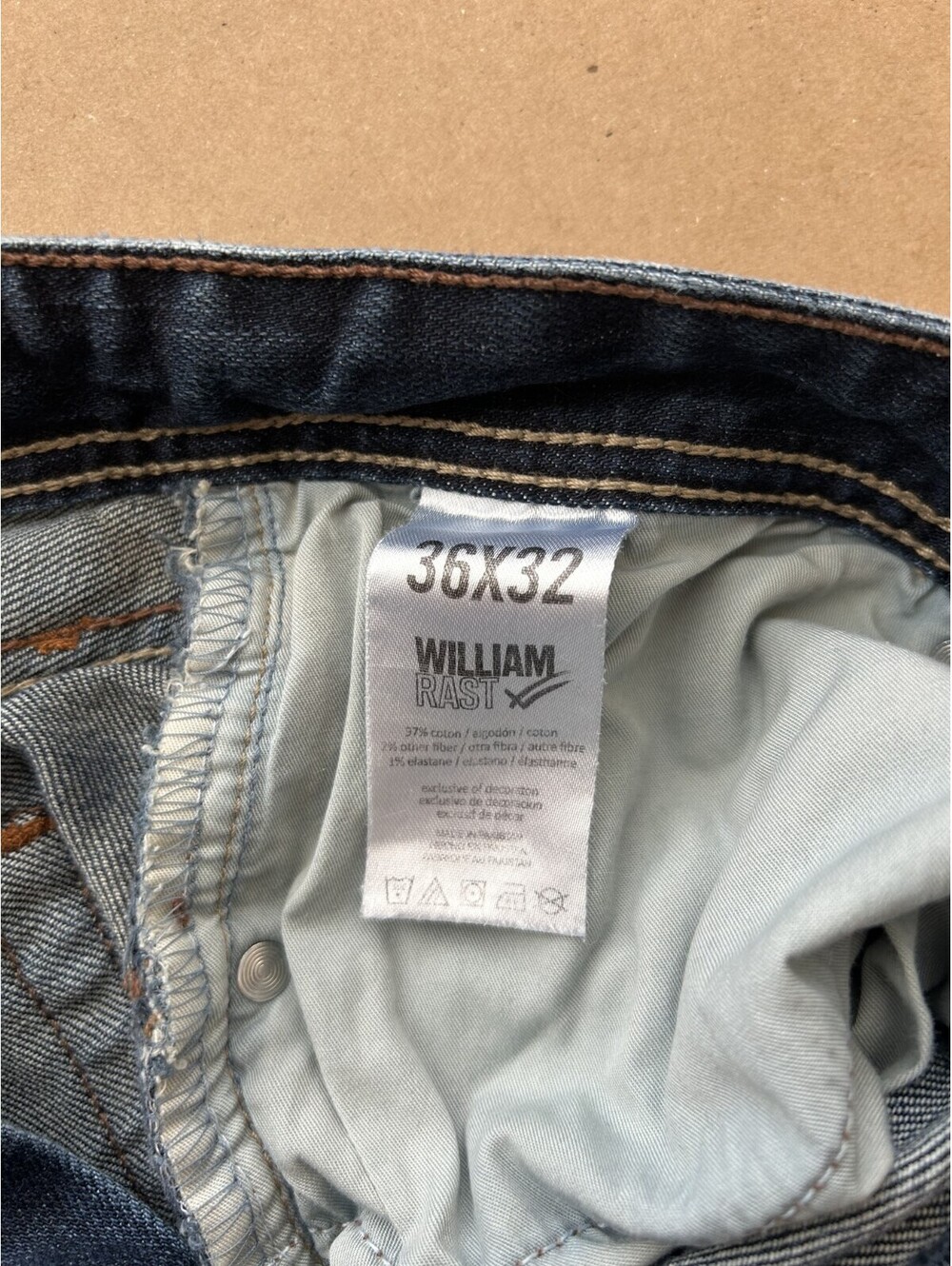 William Rast Hixon Striaght Jeans Mens 36x32 Medium Wash Distressed - Picture 10 of 10